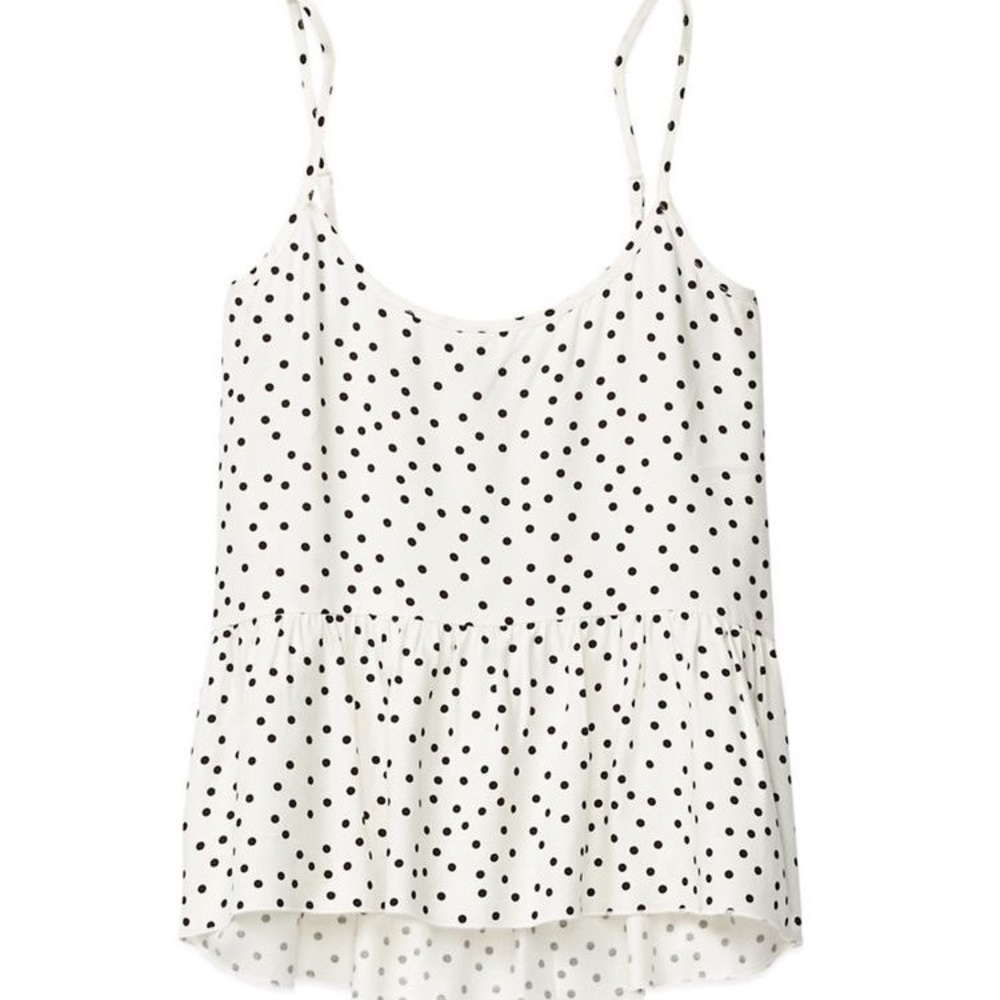 Aritzia Talula Nerima White Polkadot Tank Top